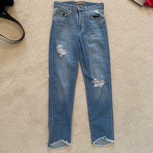 Joe’s straight leg jeans with rips